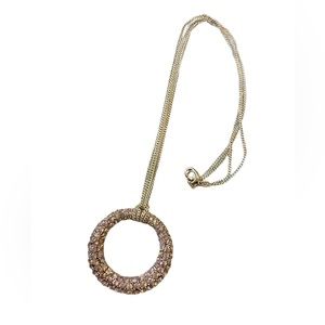 Lavender Pave Circle Necklace